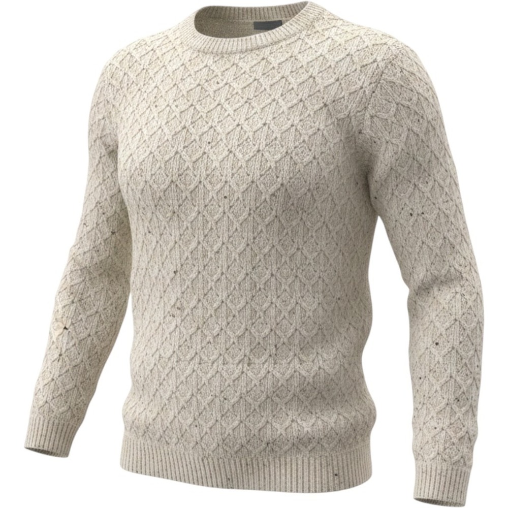 Talbots Womens XL Oatmeal Beige Honeycomb Cable Knit Cotton Wool Sweater